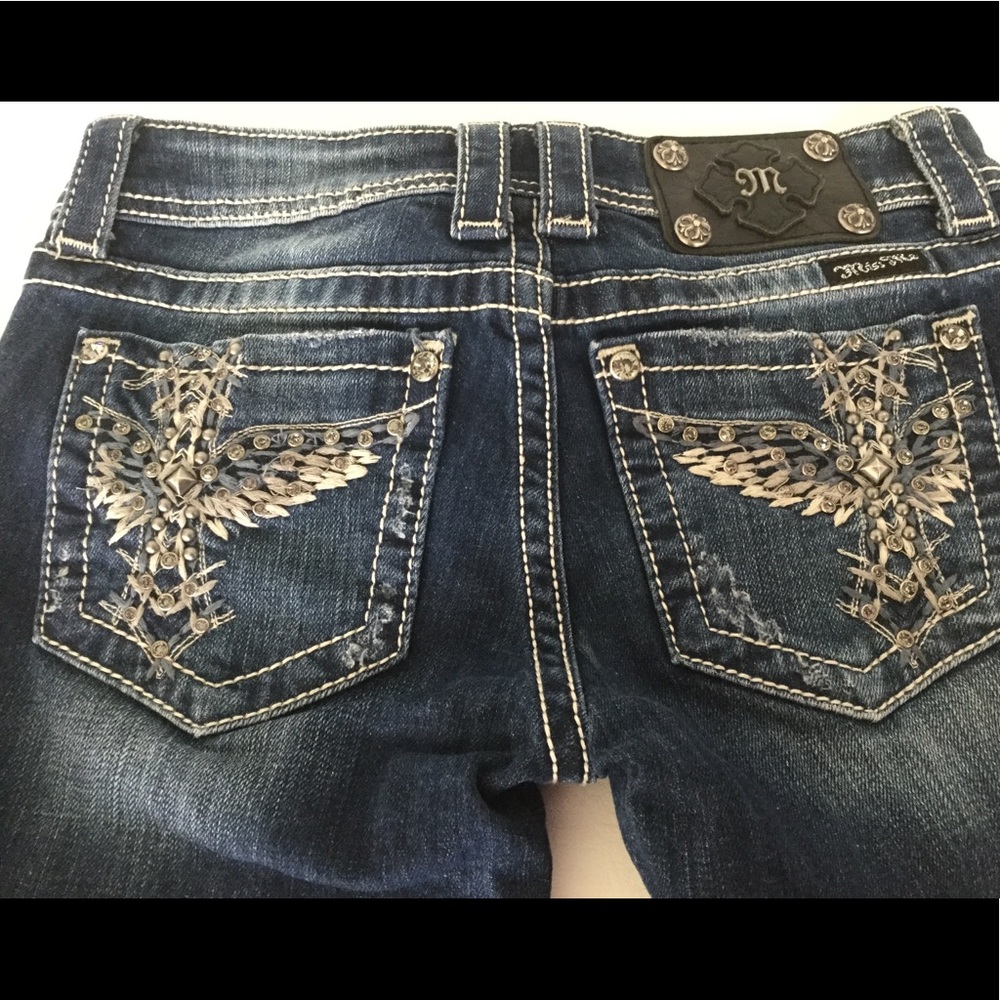 Miss Me Skinny Jeans Size 26 Cross & Rhinestone
